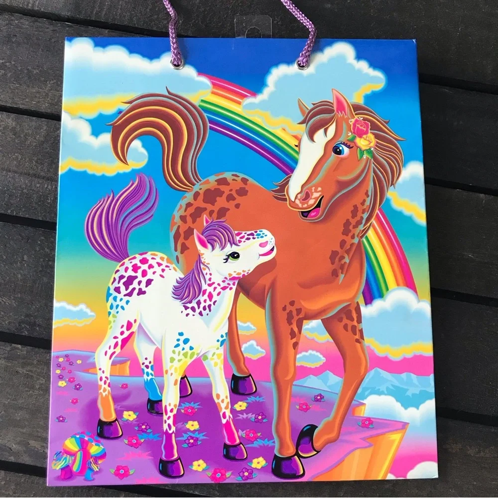 Lisa Frank Vintage Gift Bag Rainbow Chaser & Lollipop with Name Tag